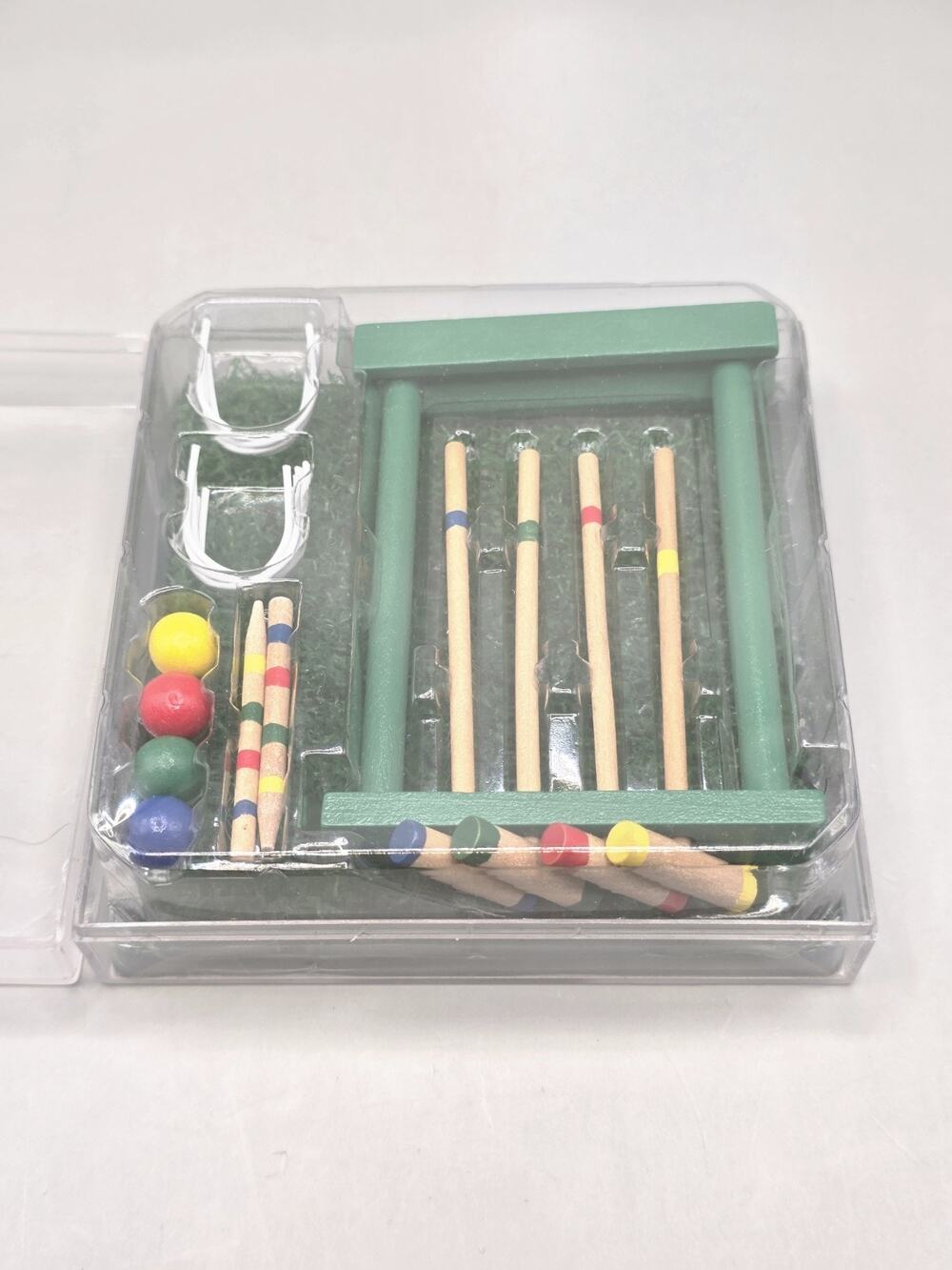 Vintage Desktop Croquet Game Set Mini Tabletop Wooden Executive Toy Flying Tiger